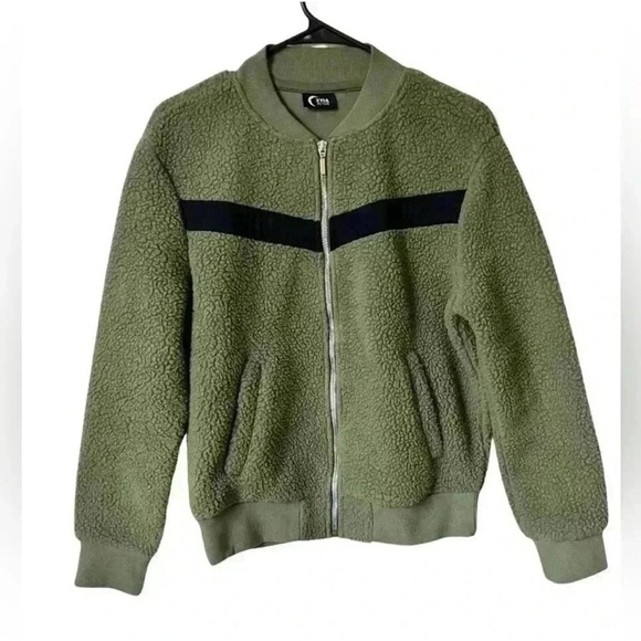 Zyia Active Olive Green Flying V Teddy Fleece Zip Up
Bomber Jacket - Picture 2 of 9